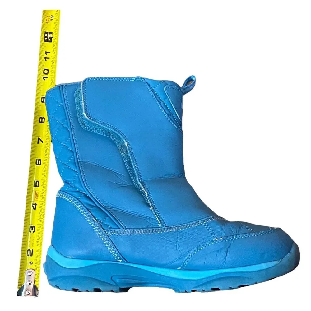 Lands' End Girls Winter Snow Boots Blue Lined Insulated Size 4